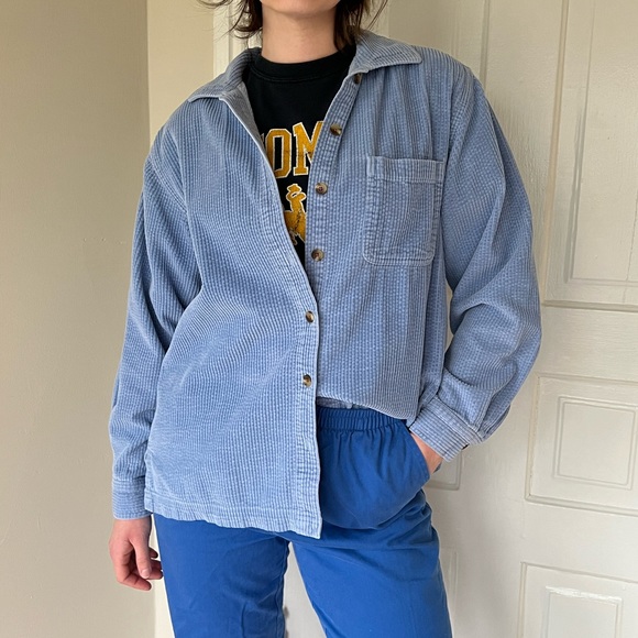 L.L. Bean Baby Blue Pastel Corduroy Button-down Shirt - Picture 1 of 16